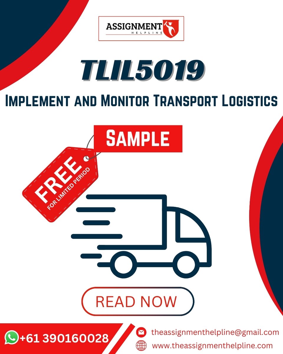 _the_assignment's tweet image. 🚛📦 FREE Sample Available! 📦🚛
Get your hands on a Transport Logistics Coursework Sample (TLIL5019) today.
👉READ NOW: theassignmenthelpline.com/implement-and-… before the offer ends.
#TheAssignmentHelpline #LogisticsAssignment #TransportLogistics #SupplyChainManagement #FreeAssignmentSample