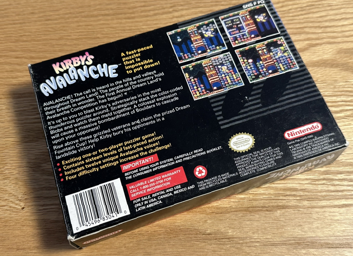 アナハイムでFranc&amp;Son CollectingShowに立ち寄る機会がありSuperNintendoの箱付きが僅かながらあったのでコレクション用に１つ購入😊
海外だとぷよぷよがカービィなのは知らなかったです...