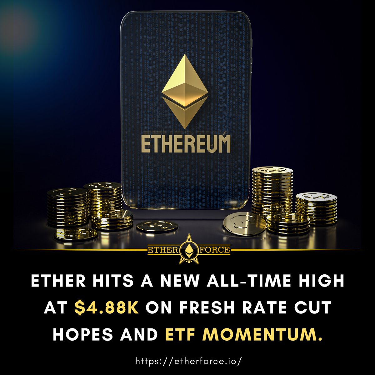 Ether_force's tweet photo. Heard the buzz? Ethereum just flipped the game!🔥

#etherforce #ethereum #heardthebuzz #newsupdate #etherhits #hits #momentum #ethereummomentum #postoftheday🔥 https://t.co/8L905u18Nh