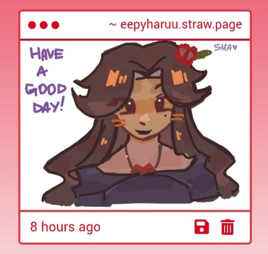 AAAAA TY sha 
This is so cute and amazing??? How do you even draw this well in strawpage. Tyyyyy
THE COLORS OUGHH
You have a good day too :D