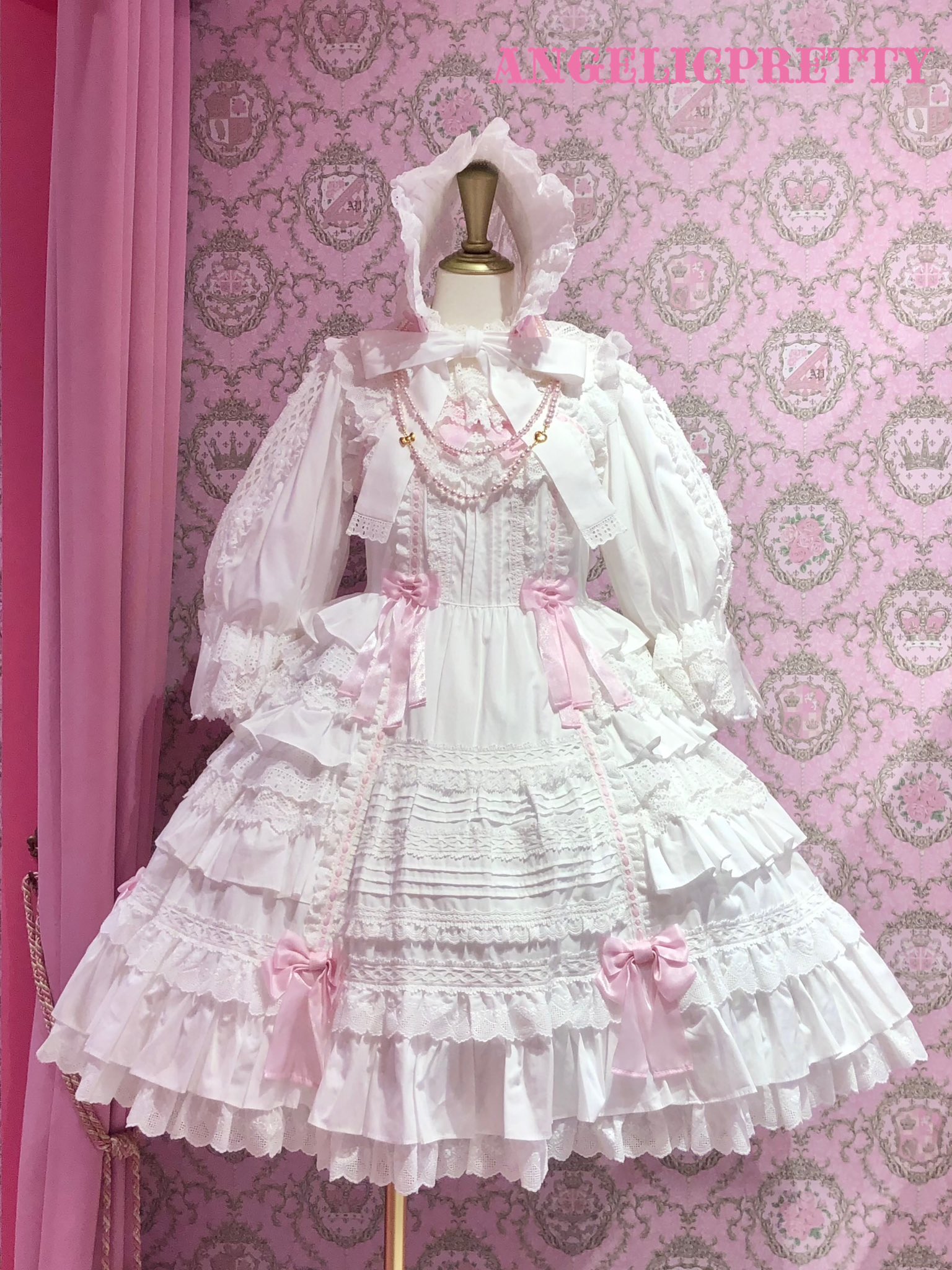 Angelic Pretty♡ピンク豹柄ファーティペット♡付襟♡未使用 Twin☆Cat Short Coat by Angelic Pretty