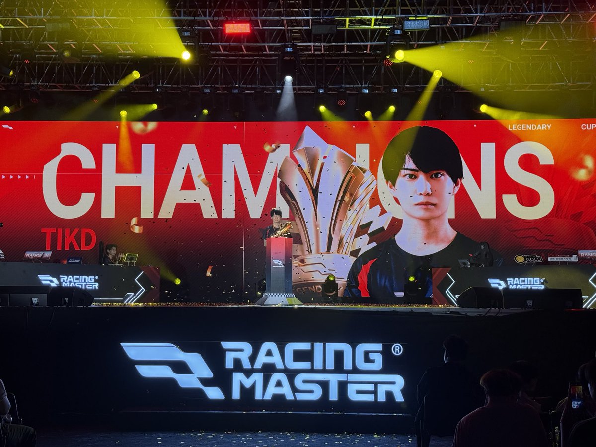 🏆#レジェンドカップ2025
日本サーバー優勝！

TIKD選手が、1万ドルの賞金と栄光をその手に掴んだ🔥
この瞬間、伝説が新たに刻まれた。

コメントで祝福の声を届けよう📣

#レーシングマスター #レーマス