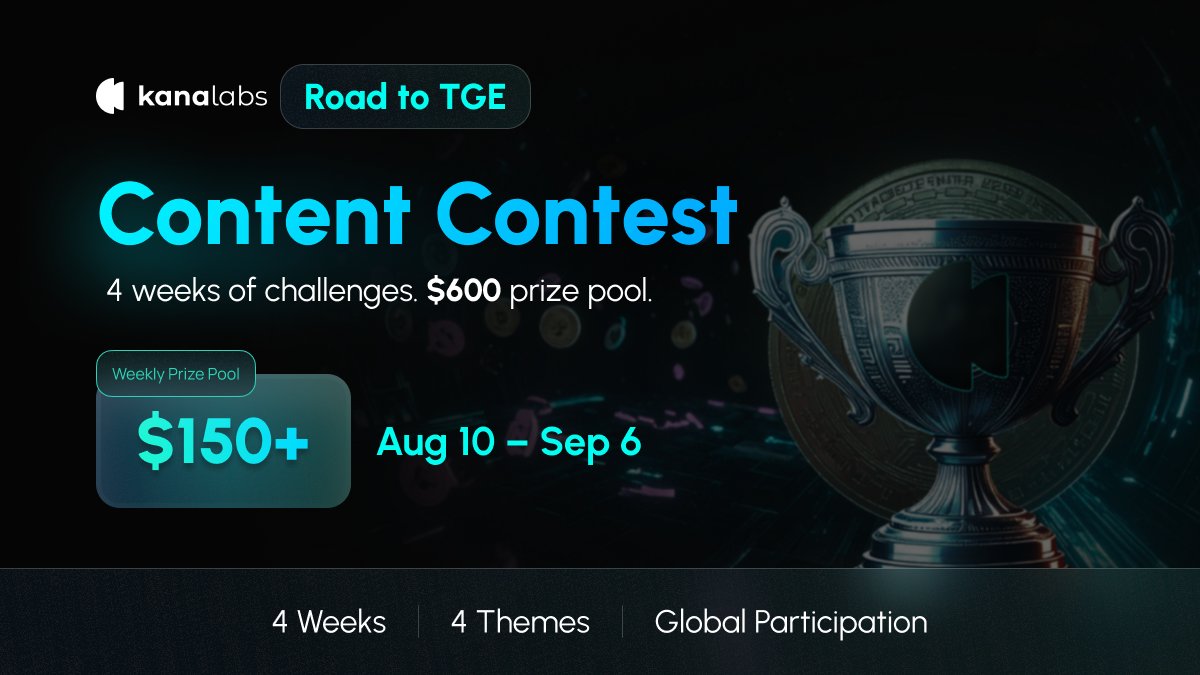 littleflash23's tweet photo. @kanalabs @FewchaWallet Tweet 

After 3 years of sticking with KanaLabs, I'm so excited to hear that the TGE is on the way! To celebrate, they've launched two new campaigns that I'm already participating in:

Road to TGE Task-On Challenge

ROAD TO TGE – CONTENT CONTEST! https://t.co/NPo6NJeakk