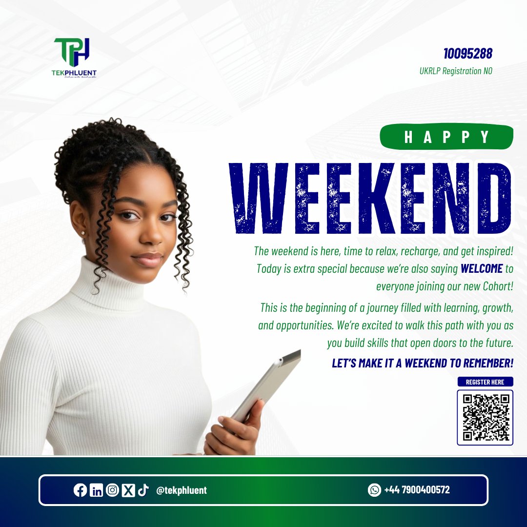 Happy Weekend 🎉 This one’s extra special – we’re welcoming our new TekPhluent Cohort! 🚀✨ Here’s to growth, learning, and unlocking opportunities ahead. 💻💚
#TekPhluent #CohortKickoff #HappyWeekend Aaronson Lucy Connolly CCFC