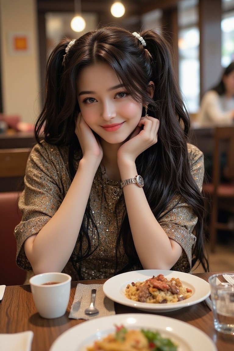 Pigtails, pasta, and a smile that's sweeter than dessert – living my best cozy cafe life! 🍝💕😊

QT Smile🙂