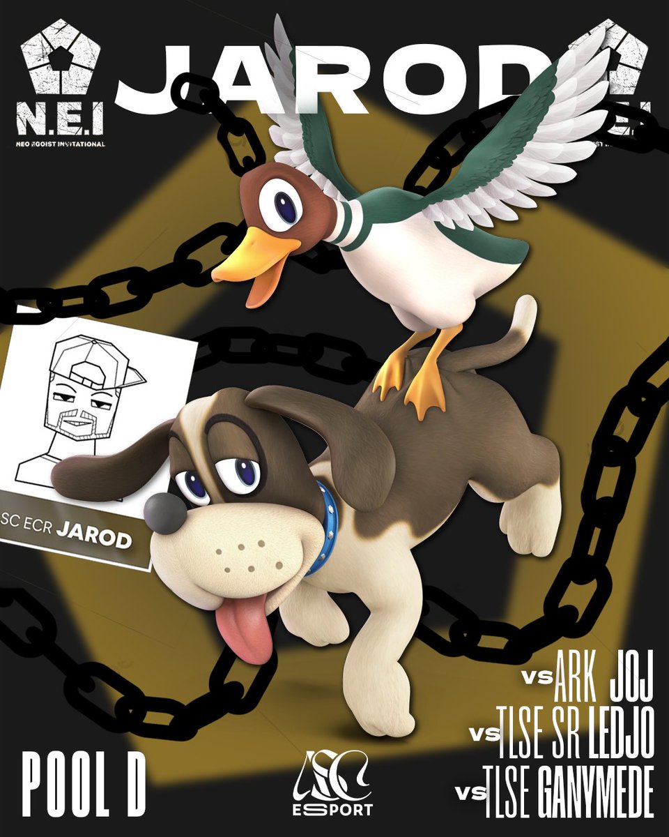 C'est maintenant ! (dans 5 minutes)
⛓️ Retrouvez <a href="/InspecteurJarod/">ASC Jarod</a> en direct de la pool D du Neo Egoist Invitational !

Début à 17h30 !
twitch.tv/smashalezmtp