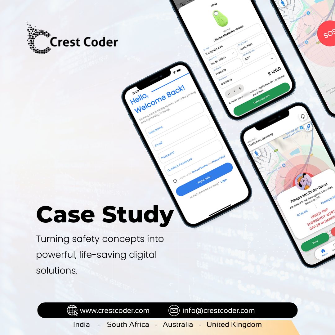 CrestCoder's tweet image. At Crest Coder, we craft innovative mobile applications that make a real difference. Our SOS Alert Safety App case study showcases how we engineered a fast, reliable, and secure emergency response solution — complete with real-time GPS tracking, ..