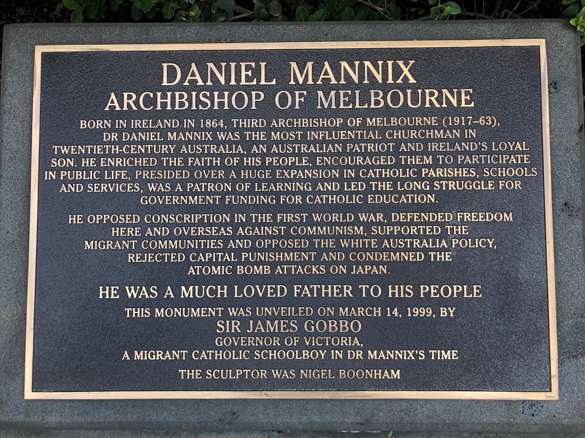 Did you know that one of the most influential Australian clergyman of the 20th century was actually Irish? Daniel Mannix was born in County Cork, Ireland and became the third archbishop of Melbourne. This monument of him stands in St. Patrick's Cathedral, Melbourne, Australia.