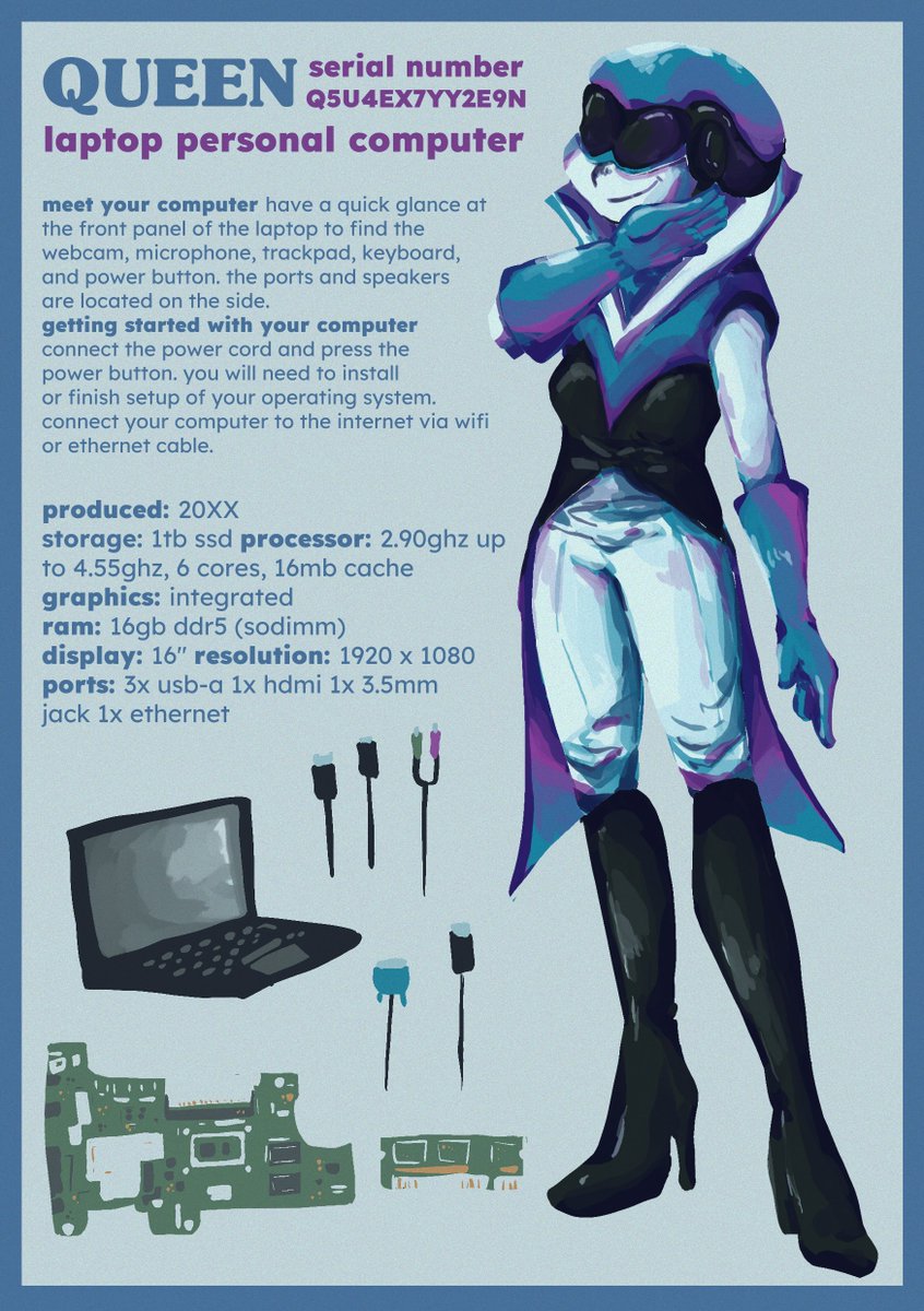 queen as well...i based her on a more modern thinkpad laptop...! #DELTARUNE #deltarunefanart