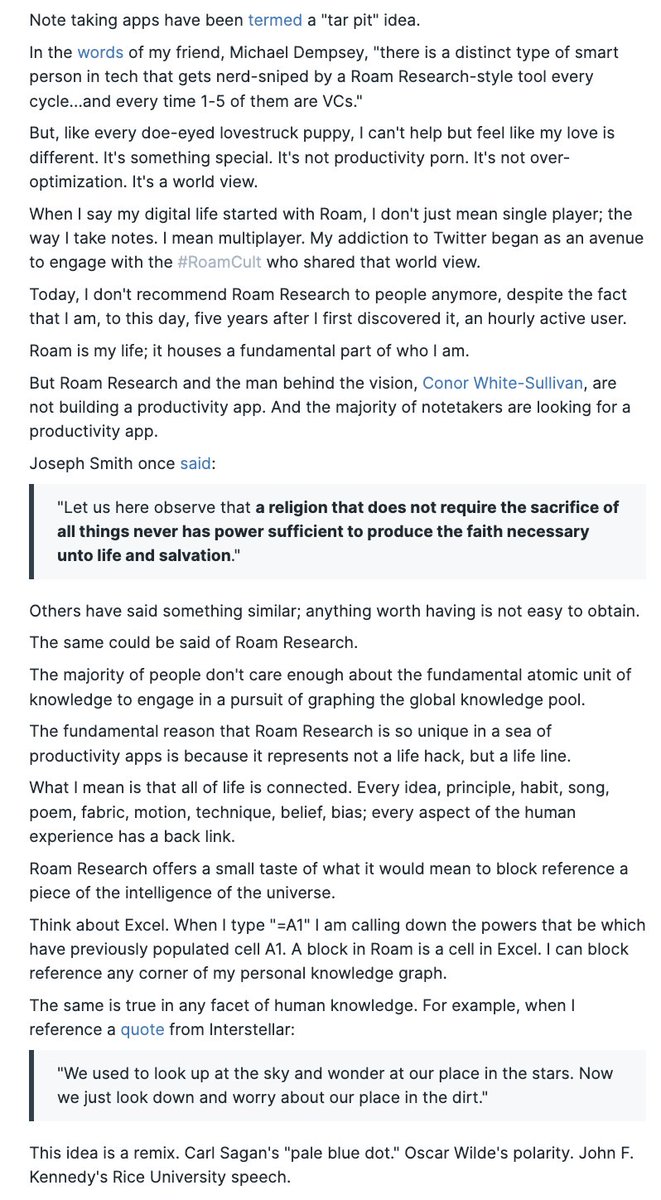 kwharrison13's tweet photo. [New Essay] - I Wish I Knew How To Quit Roam Research

Dreaming Of The Global Knowledge Graph https://t.co/flCCAbIRcc