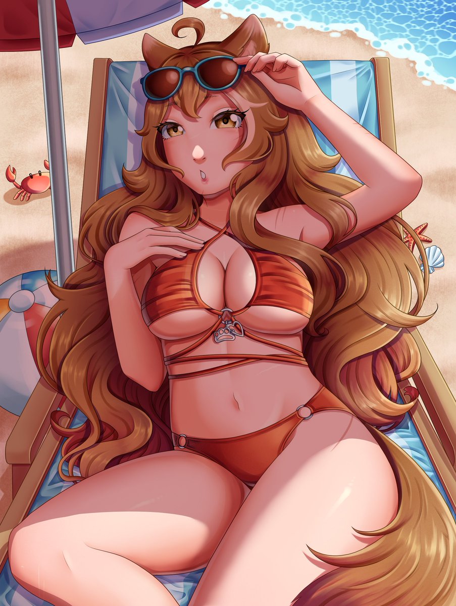 _yurimiko_'s tweet photo. Art for @FerxTheBard 🏖️

#art #animestyle #fanart #digitalart #vtuber https://t.co/VI4u6ELCml
