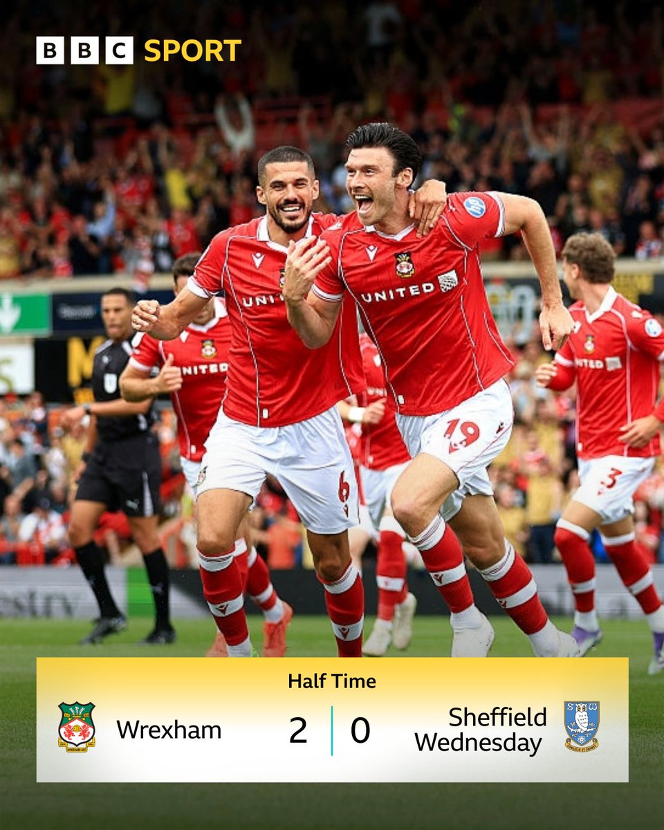 BBC Sport Wales (@bbcsportwales) on Twitter photo Kieffer Moore nets his first goals in a strong first half for Wrexham! 🤩
📻 Listen on <a href="/BBCRadioWales/">BBC Radio Wales</a> FM in the North
#BBCFootball Kieffer Moore nets his first goals in a strong first half for Wrexham! 🤩
📻 Listen on <a href="/BBCRadioWales/">BBC Radio Wales</a> FM in the North
#BBCFootball