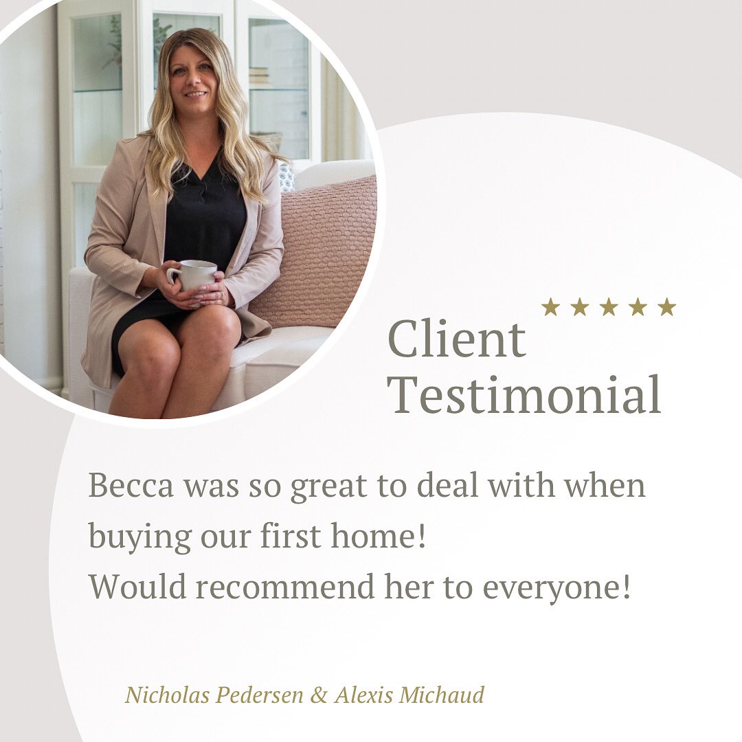 🌟 C L I E N T   R E V I E W 🌟

Helping first time buyers find the perfect place to call home is one of the best parts of what I do. 💙 

Becca Duiker | ReMax Preferred Choice 
Proudly serving Spruce Grove &amp; Area since 2016
780-920-0594
buywithbecca.ca