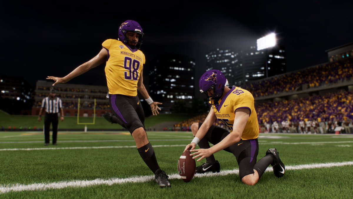 CFB season is getting underway and <a href="/MinnStFootball/">Minnesota State Football</a> kicks off Thursday, I figured its a good time to share my Maverick Team Builder project. It’s complete with 5️⃣ uniform sets!

For my dynasty nerds: I put MSU in the MAC, replacing Akron but kept its 61 overall roster. 🤘 #HornsUp