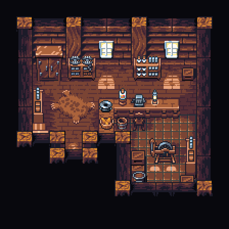 Quartet releases in 3 days! Here's a random item shop from the game :) #QuartetRPG #pixelart #indiedev