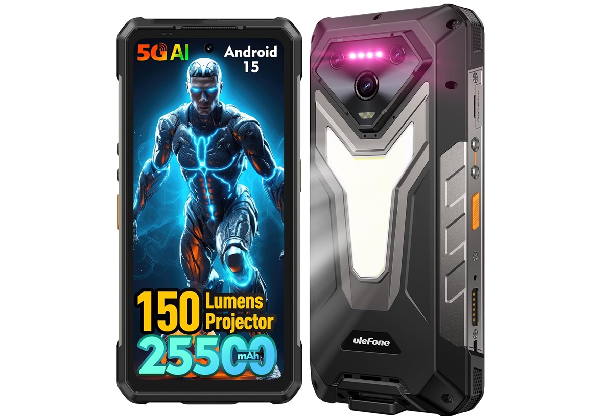 Ulefone has officially unveiled the Armor 34 Pro, the world’s first rugged smartphone to feature a built-in autofocus projector delivering up to 150 lumens of brightness. Packed with a massive 25,500mAh battery, this powerhouse is built for endurance and versatility. Under the