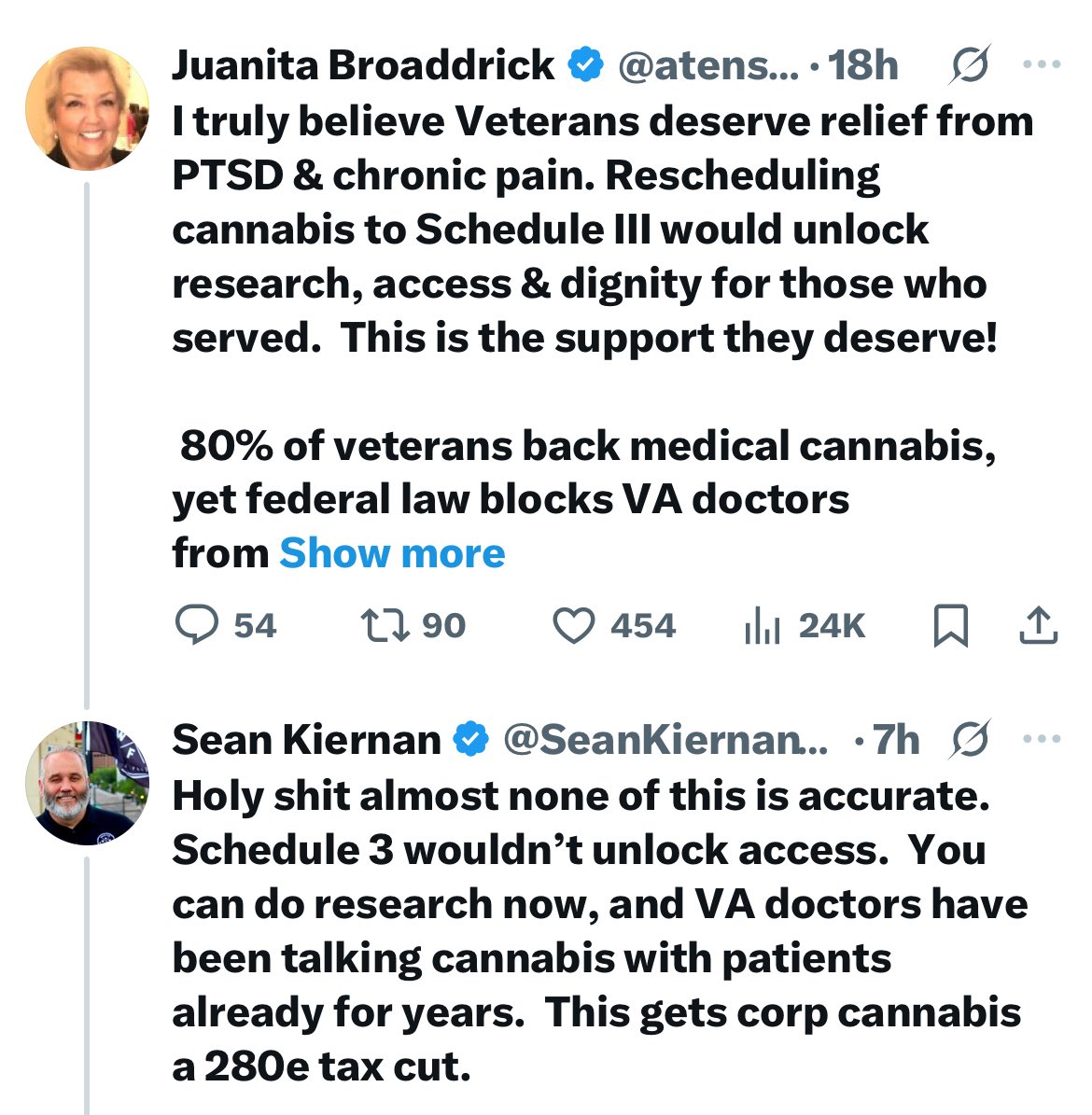 .<a href="/V_arrell/">Anthony Varrell</a> Veterans have real issues, not being addressed by gov. To be used as a propaganda point for corporate cannabis implying our needs are being addressed, when they absolutely are not. Brother if you can’t figure out why I am highlighting that fact, &amp; you call it fighting