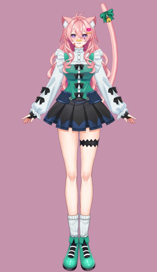 i'm a day late but here's my full model reveal!!🩷going live tomorrow to show it all off!!

for people who are new here: hi! my name is keiruem and i am a "catgirl" who plays a variety of games! you can check out my lore at keiruem.carrd.co and join the stream on twitch!🩷