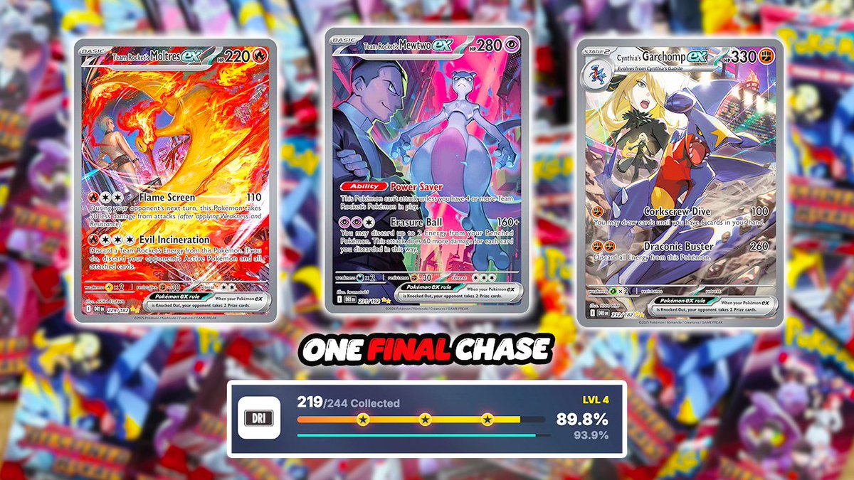 🎴 Opening 50 Packs of Destined Rivals to Complete the Set!

I cracked open 50+ packs of one of Pokémon’s biggest sets of 2025, Destined Rivals. I'm hunting down Team Rocket’s Mewtwo and the final cards I need for my master set 👀

🎥 Watch here: youtu.be/QHZT744A7HY