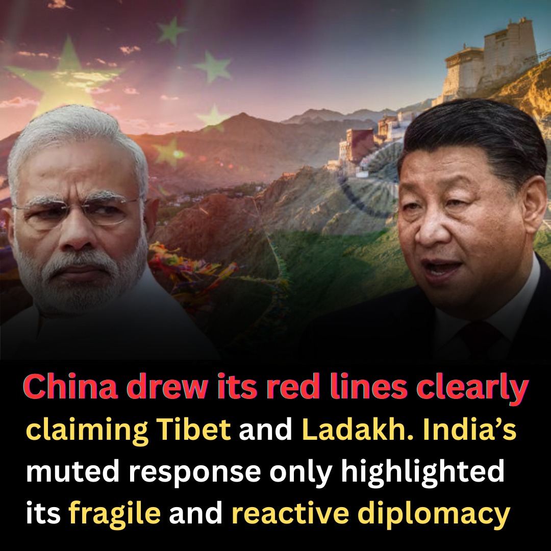 China’s Foreign Minister called Tibet and Ladakh part of China, yet India said nothing. This silence shows how weak New Delhi’s foreign policy has become. They can only talk, but can’t do anything.