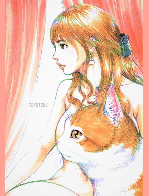 #絵描きさんの描く横顔が見たい #猫好き #illustration #オリジナルイラスト