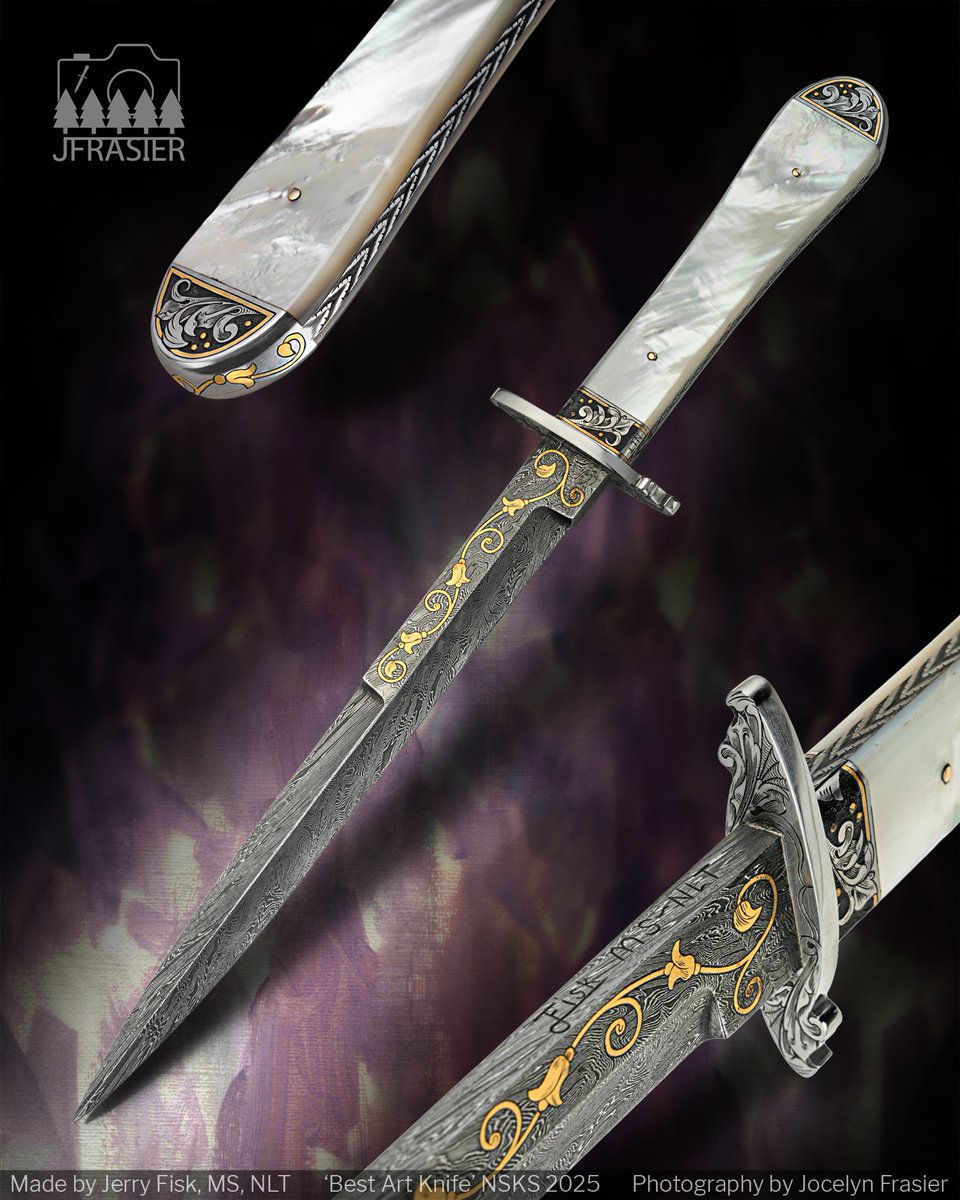 No doubt about it! Jerry Fisk takes home 'Best Art Knife' from the Natural State Knife Show.

Dagger, SS fittings, MOP scales.

_____________________________________________

#jfrasierphotography