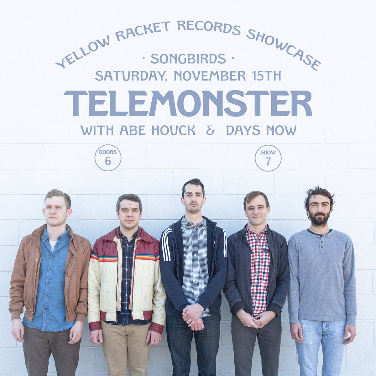 Songbirds (@songbirdsfound) on Twitter photo On 11/15 Chattanooga's own <a href="/YellowRacketCHA/">Yellow Racket Records CHA</a> record label is bringing 3 acts from their local talent roster! Grab your tickets for Telemonster, Abe Houck, & Days Now — LIVE at Songbirds 🔥
🎟️ eventim.us/telemonster 🎟️
Doors 6 PM, Show 7 PM
Standing Show (+limited table seating) On 11/15 Chattanooga's own <a href="/YellowRacketCHA/">Yellow Racket Records CHA</a> record label is bringing 3 acts from their local talent roster! Grab your tickets for Telemonster, Abe Houck, & Days Now — LIVE at Songbirds 🔥
🎟️ eventim.us/telemonster 🎟️
Doors 6 PM, Show 7 PM
Standing Show (+limited table seating)