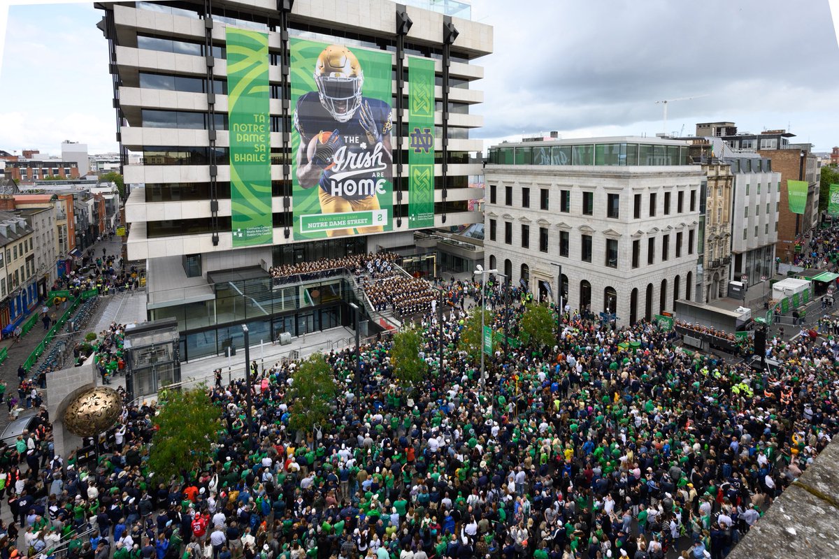 As we kickoff the College Football Season, we take a look back to our 2023 game in Ireland.

The Irish fans took over!

🏈&gt;40,000 fans traveled to Ireland - record for single sporting event (Sell Out)

🏈&gt;6,500 attended Dublin Castle pregame mass

🏈City/Stadium Fully Branded ☘️