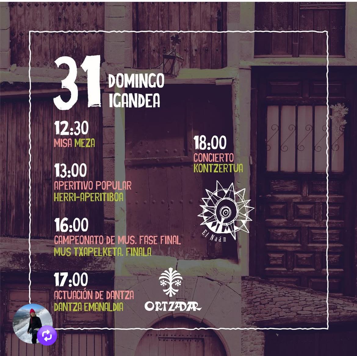 PLAZADANTZA Ortzadar 

🗓️ Abuztuak 31 I 31 de agosto 
🕡 17:00
📍#Leotz