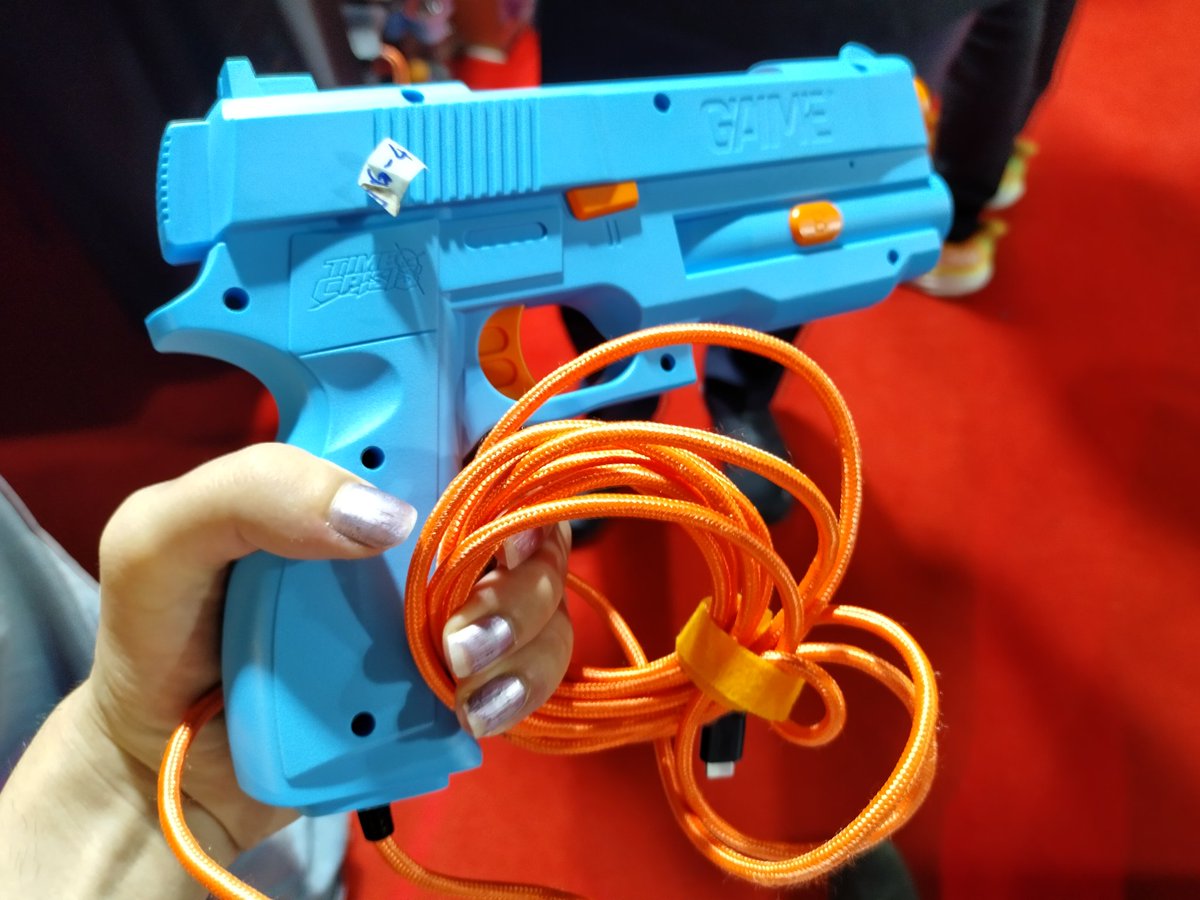 Time crisis booth at #gamescom2025 showing off a light gun that works with modern displays. <a href="/MyGAIME/">G'AIM'E</a> #gaime 

Had a play of Time Crisis and it works surprisingly well!
