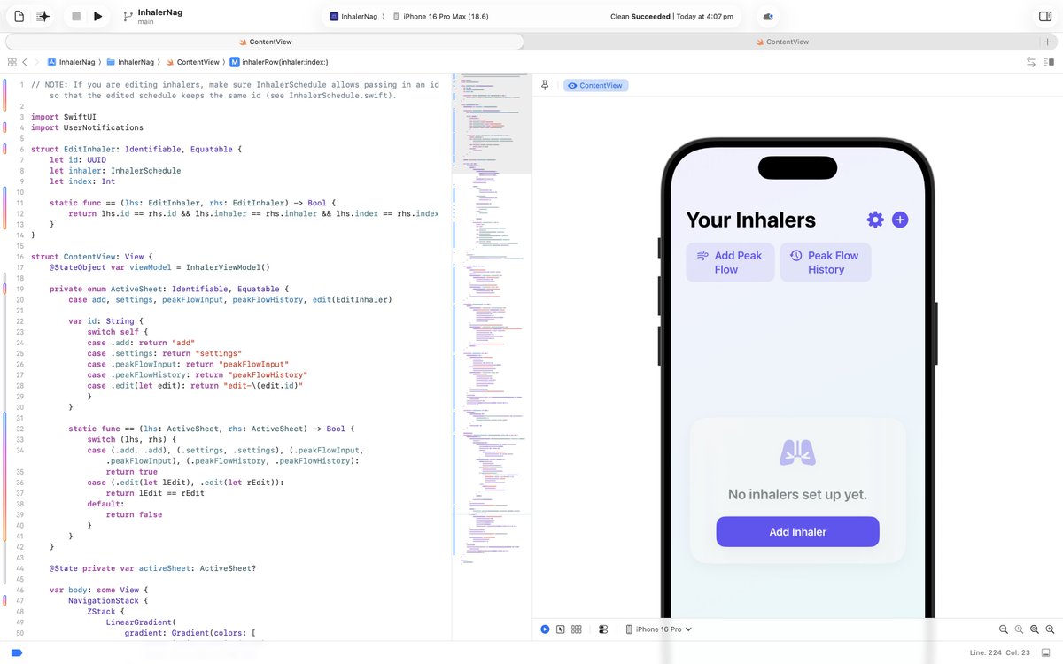 Chilled Saturday afternoon: fixing a few bugs, cleaning up some SwiftUI.