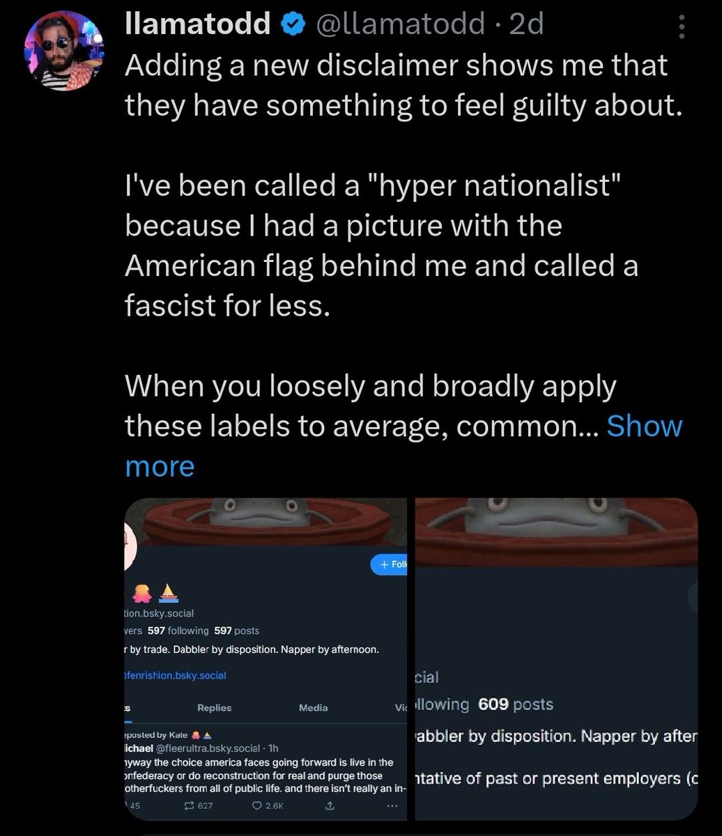 Dumbest take from a piece of shit magat who built his community on queer-jacent creators. Your party is formed around oppression and you want to act like your oppressed so bad. I hope that grift was worth it, seeing how you are losing every single person who made you, bozo.