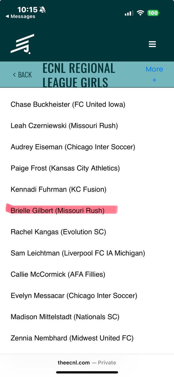 Brielle Gilbert (@briellegilbert_) on Twitter photo So excited to be named <a href="/ECNLgirls/">ECNL Girls</a> all regional team! I can’t wait for this upcoming NL season 🔥 So excited to be named <a href="/ECNLgirls/">ECNL Girls</a> all regional team! I can’t wait for this upcoming NL season 🔥