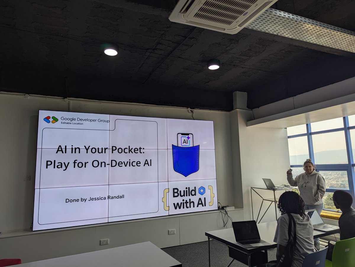 glosings0n's tweet image. #BuildwithAI Kigali

Mobile workshop on the theme: &quot;AI in your pocket: Play for on-device #AI&quot; by @JustJessZA 

#gdgkigali #Android #mobile
@GDG_Kigali @AndroidDev

💚💙