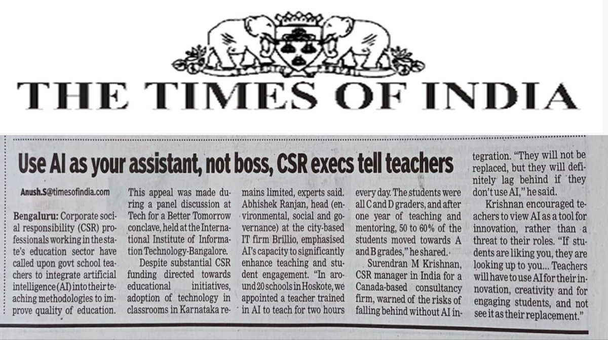 Happy to share our AI in Education success story <a href="/timesofindia/">The Times Of India</a>