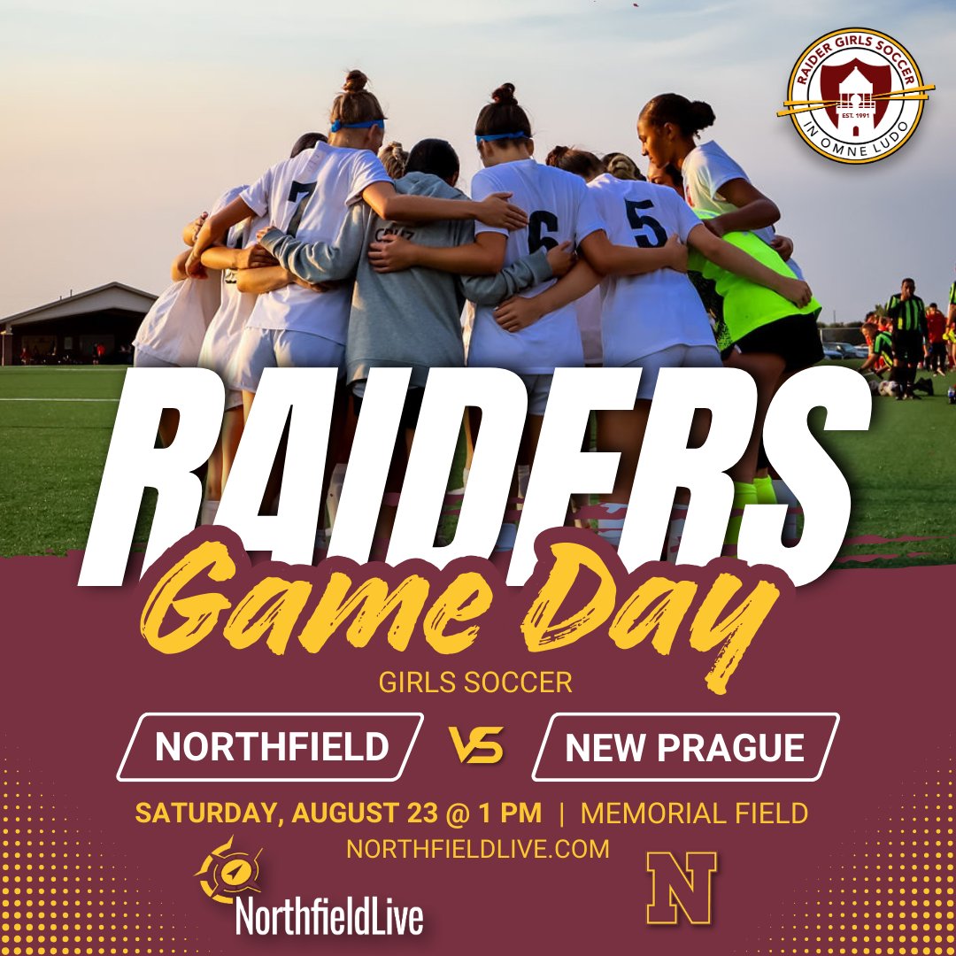 NorthfieldLive's tweet photo. ⚽ 𝗚𝗔𝗠𝗘 𝗗𝗔𝗬 ⚽
📅 **1 PM:** Raider Girls Soccer vs New Prague Girls Soccer
📅 **3 PM:** Raider Boys Soccer vs New Prague Boys Soccer
Shoutout to our sponsor for the 2025 Raider Boys Soccer season, @Garage Door Viking https://t.co/sKNWfitKnl