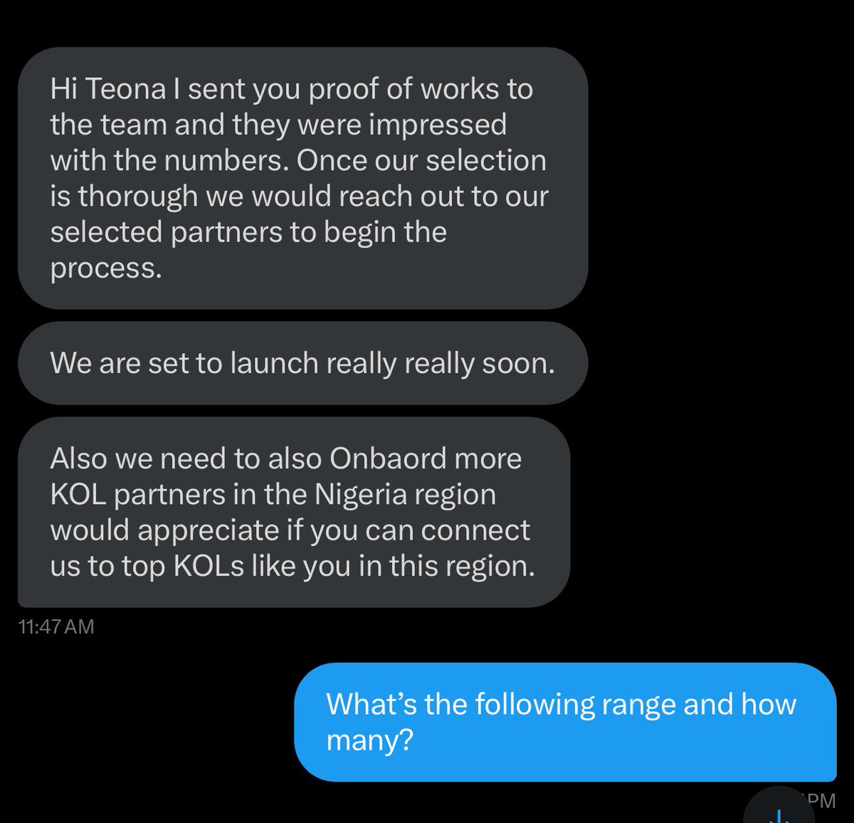 There are 2 things to take note of here

1. A well structured proof of work with the right presentation will always work

2. Tag your fav KOLs, I’ve gotten a few already 
some are still needed.