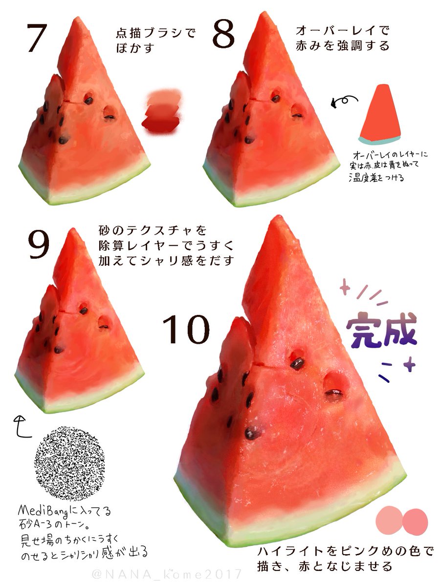 リアルにそれっぽくなるスイカの描き方