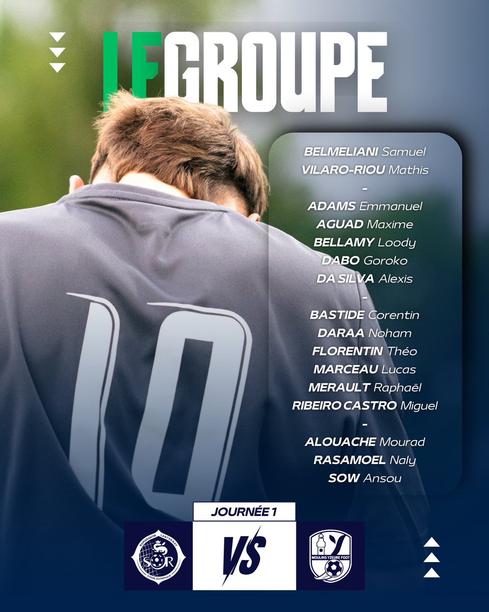 ✔️ | 𝗟𝗘 𝗚𝗥𝗢𝗨𝗣𝗘

Découvrez le premier groupe de Nicolas Fernandez et son staff pour cette première journée de N3 ! 

🔜 | Coup d’envoi 18h00
📲 | Score en direct sur nos réseaux sociaux