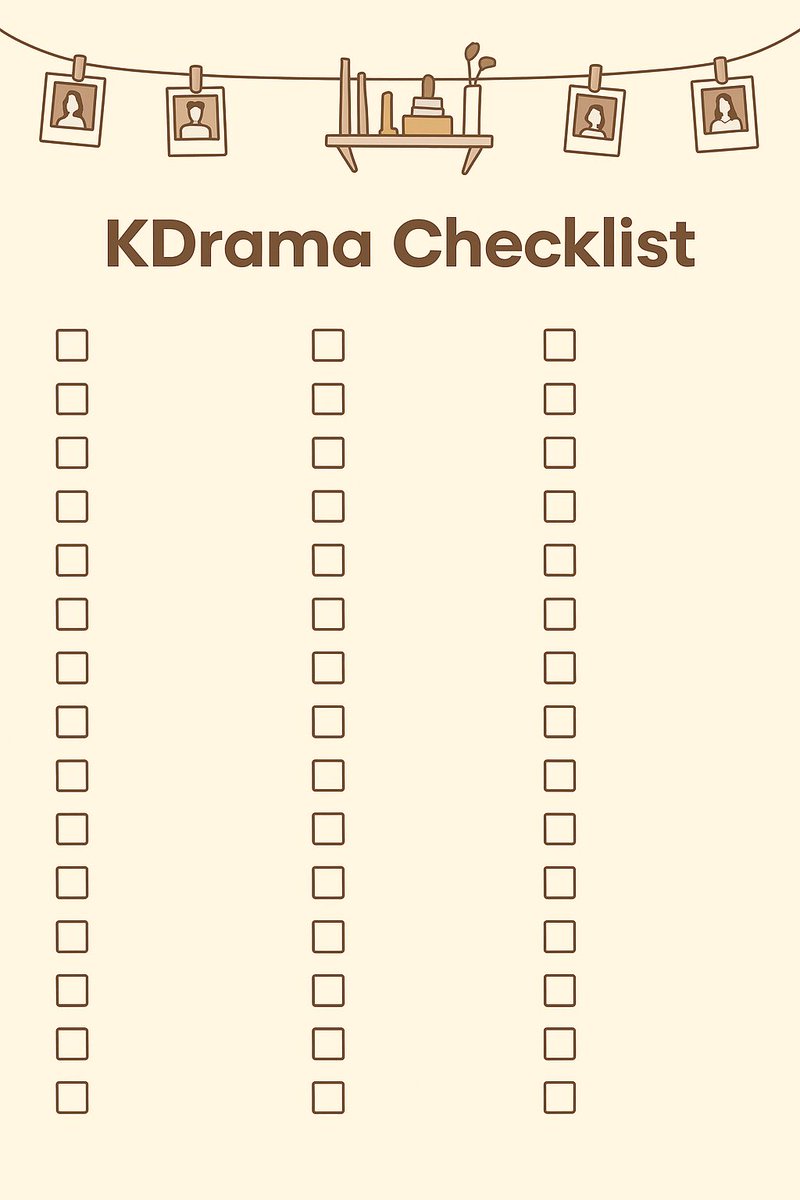 Kendi izledigim birkac kdramadan checklist yaptim doldurur muydunuz😭💞