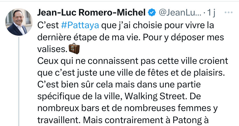Les thaïlandais ne supportent plus ces vieux occidentaux qui viennent passer leur retraite entre l’alcool, le viagra et les prostitués. #Romero aime un plage pourrie, hyper polluée faute de fosses septiques, #Pattaya est une poubelle ! 🤷🏼‍♂️
