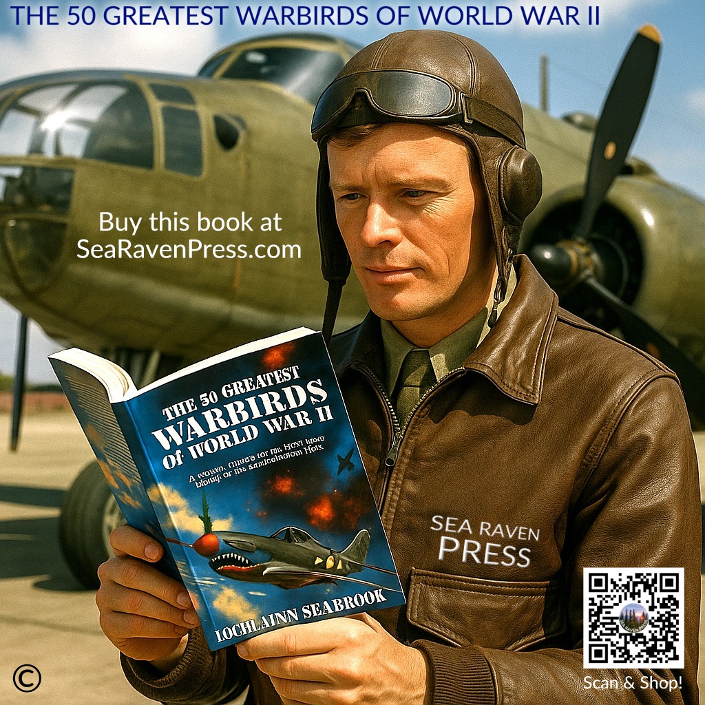 NEW BOOK! Interested in #Aviation, #WWII, or #Technology? Read "The 50 Greatest Warbirds of World War II: A Visual Tribute to the Most Iconic Aircraft of the Second World War" by bestselling historian #LochlainnSeabrook. Visit: SeaRavenPress.com #USA #UK #RealHistoryMatters