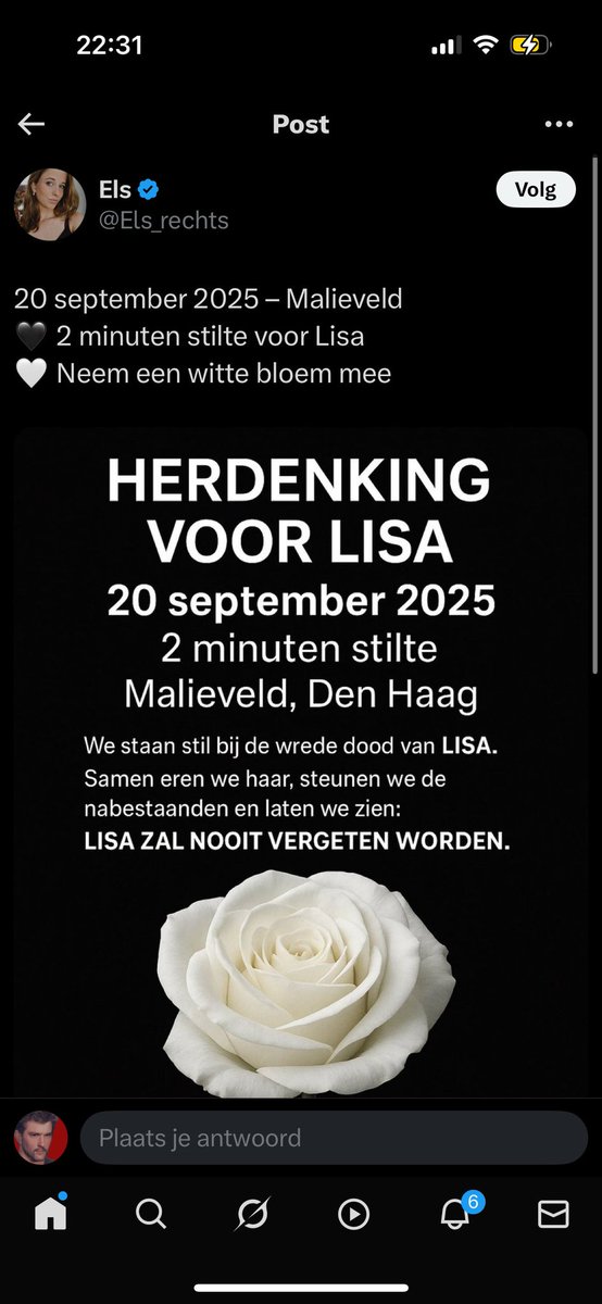 Er is niet veel nodig om door te hebben dat diehard PVV-fan ‘Els Rechts’ niet helemaal helder is.

Weer een ondergrens. Te weinig aanmeldingen voor haar racistische PVV bijeenkomst? De dood van Lisa wordt dan maar gebruikt en misbruikt. 

Walgelijk!