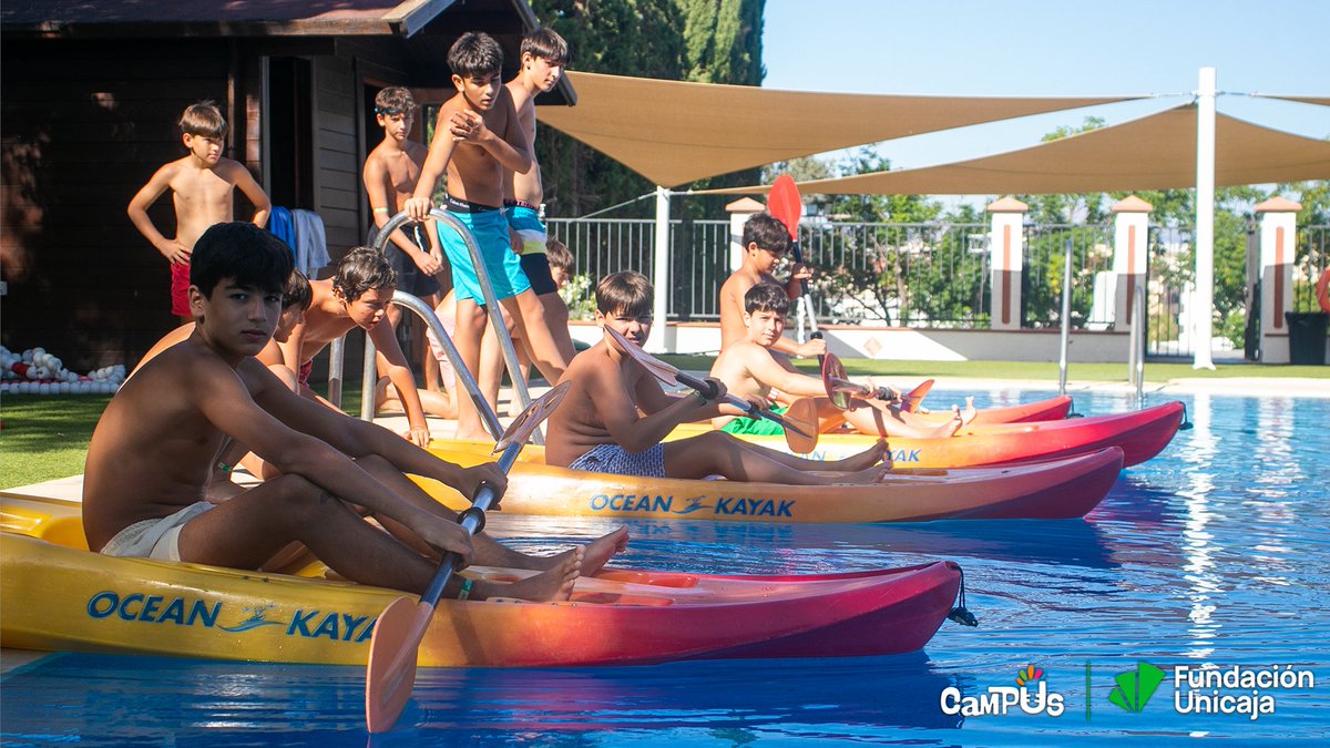 TechPlayCamp's tweet photo. 🚣 Último baño de #TechPlayCamp. La tecnología no es nuestro único fuerte. Disfrutamos de los kayaks en la piscina antes de despedirnos del Campus.

Siente la aventura 👉https://t.co/GoxbstALLb

#CadaDíaUnaAventura
#CampusFundaciónUnica https://t.co/jGzbZnBQzL