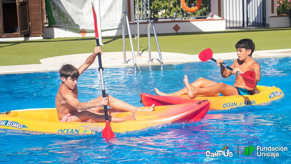 TechPlayCamp's tweet photo. 🚣 Último baño de #TechPlayCamp. La tecnología no es nuestro único fuerte. Disfrutamos de los kayaks en la piscina antes de despedirnos del Campus.

Siente la aventura 👉https://t.co/GoxbstALLb

#CadaDíaUnaAventura
#CampusFundaciónUnica https://t.co/jGzbZnBQzL