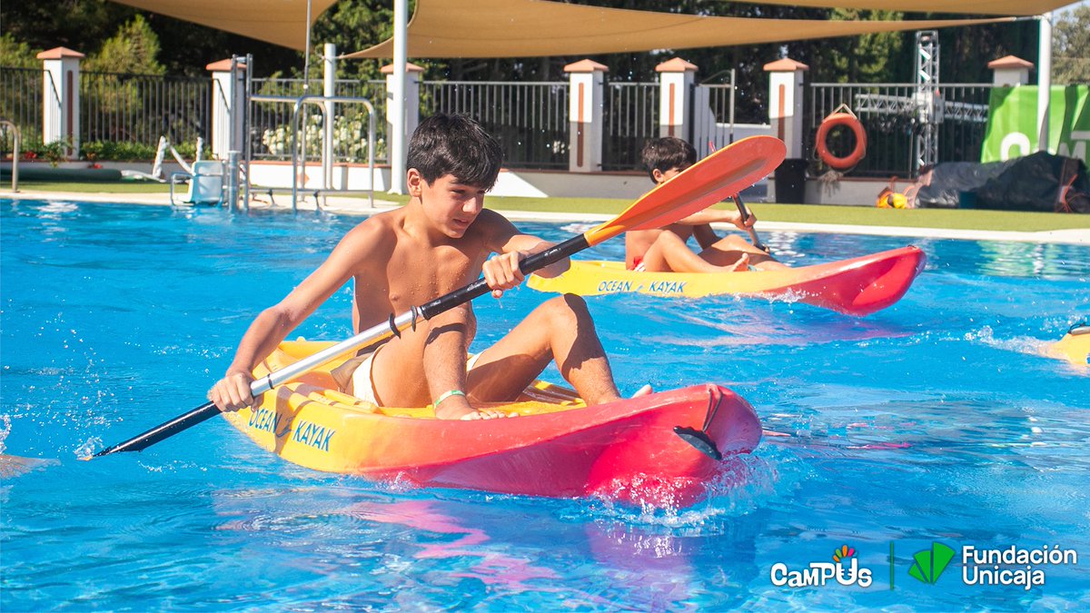 TechPlayCamp's tweet photo. 🚣 Último baño de #TechPlayCamp. La tecnología no es nuestro único fuerte. Disfrutamos de los kayaks en la piscina antes de despedirnos del Campus.

Siente la aventura 👉https://t.co/GoxbstALLb

#CadaDíaUnaAventura
#CampusFundaciónUnica https://t.co/jGzbZnBQzL