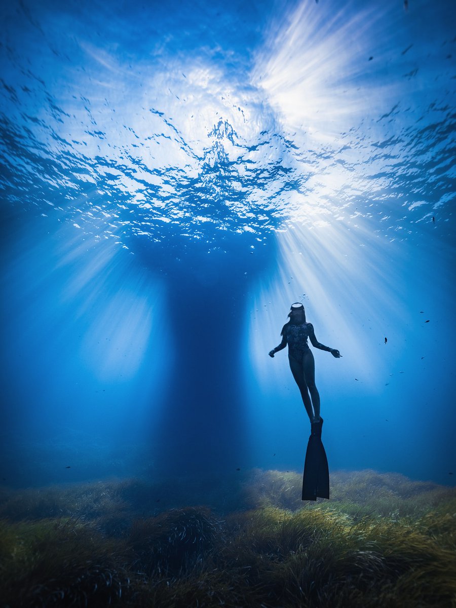 The game of shadows.
.
.
.
.
#menorca #balears #mediterranean #underwater #apnea