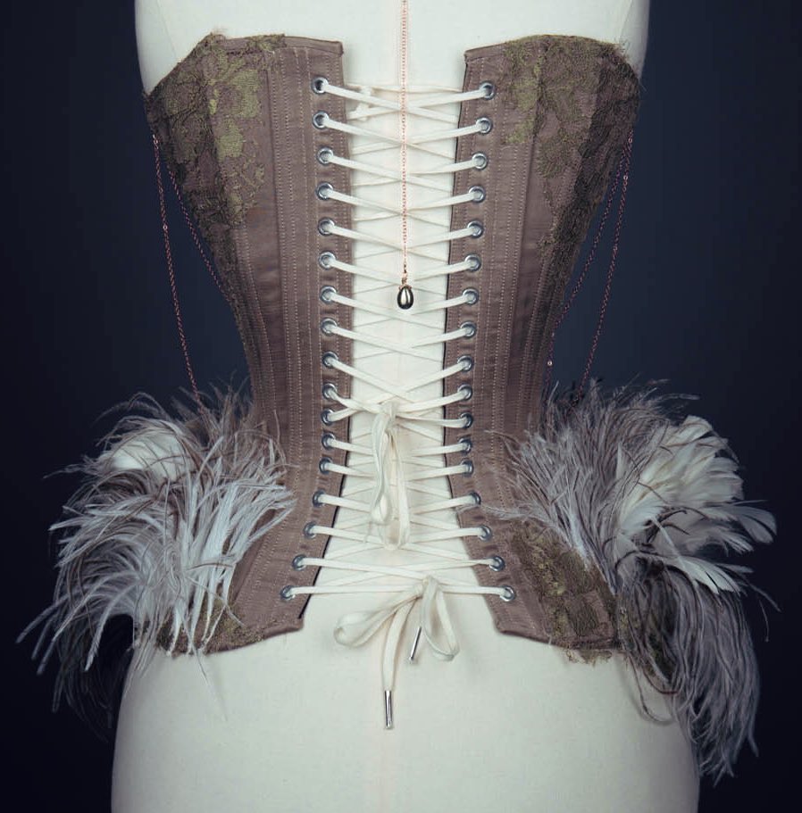 'Jonah' silk &amp; feather overbust corset by ✨Sparklewren✨ circa 2013, UK. 🪡