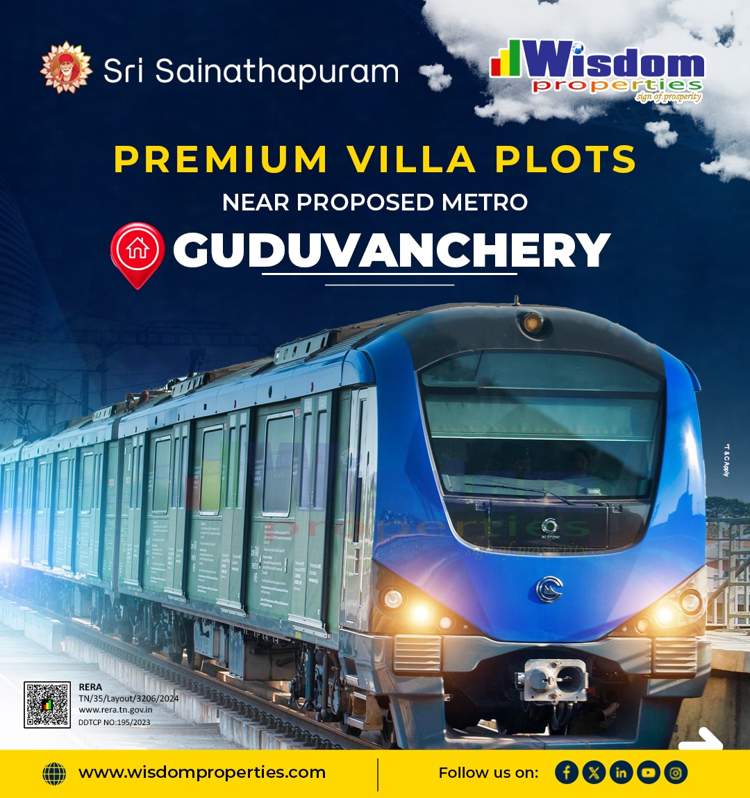 wisdomproperty's tweet image. 🏡✨ Premium Villa Plots in Guduvanchery! ✨🏡

Own your dream home near the proposed Metro at Sri Sainathapuram, Guduvanchery. Perfect location, modern amenities &amp;amp; smart investment! 🚇

📞 +91 93606 93606
🌐 wisdomproperties.com/guduvanchery-k…

#villaplots #guduvanchery