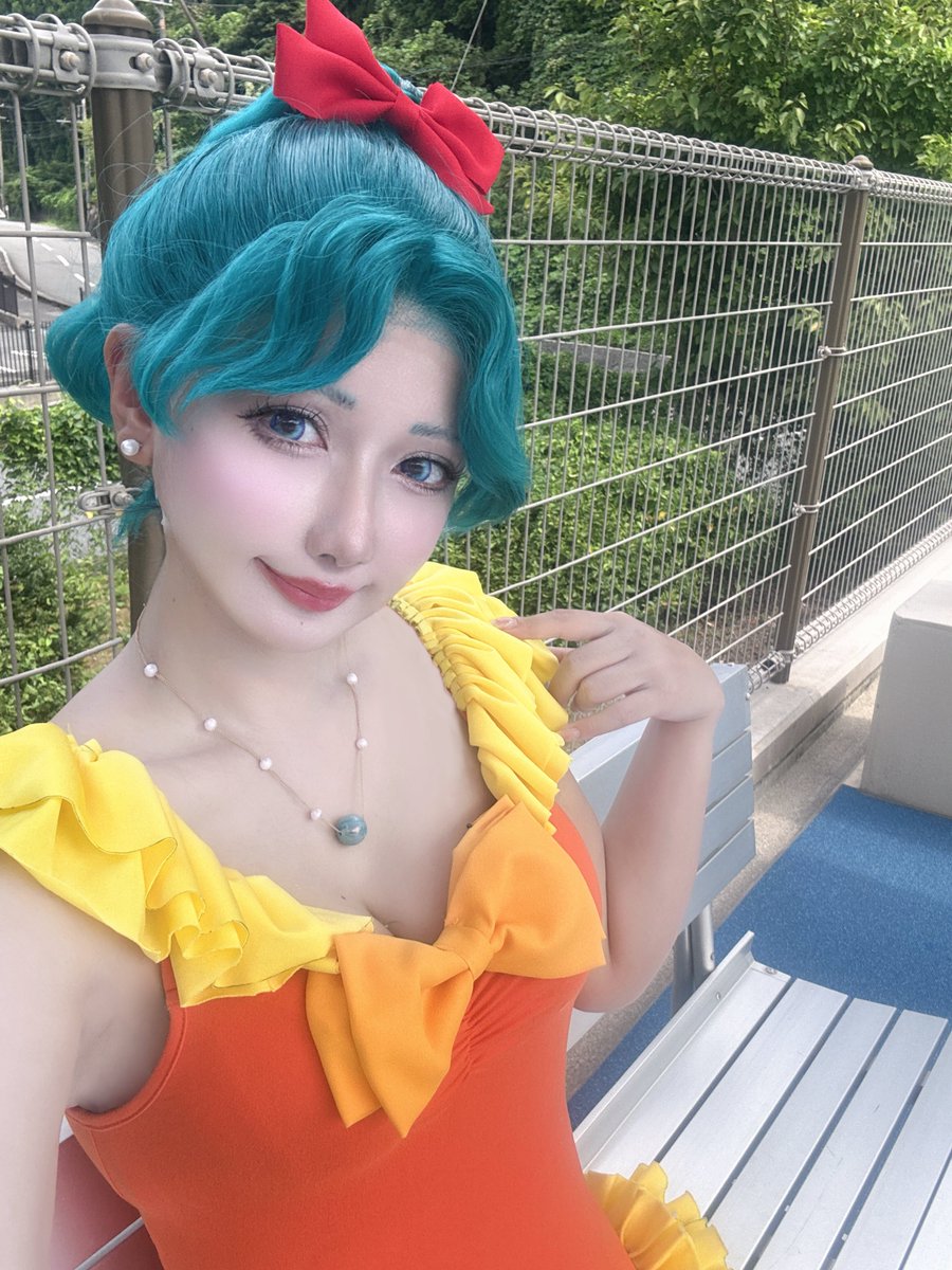 本日、海王みちるフリル水着 させて頂きました🌸*･一目見たときから憧れて、でもあまりにハードルが高くなかなかできなかったのですが、初めてのポニテウィッグ作り、フリル付け頑張りました✨💦 心が何度折れかけたか😢 ご一緒下さったお2人、カメラマン様暑い中本当にお疲れ様でした✨✨